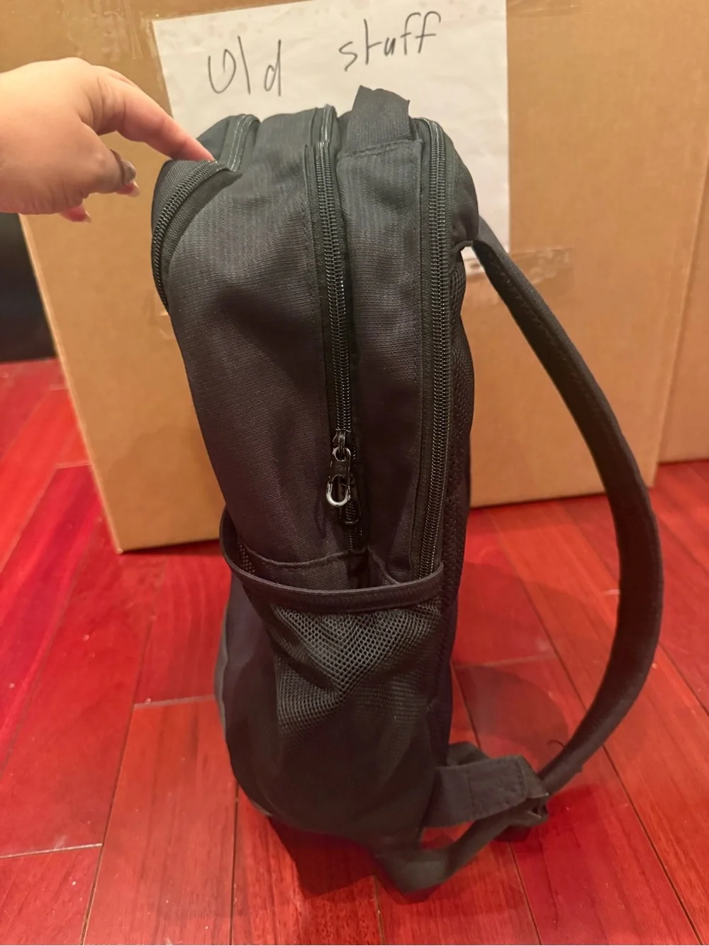 Nike Black Backpack with White Swoosh